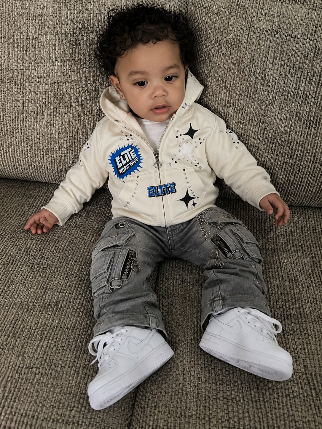 Cut N Sew Street Art Infants Hoodie Cream
