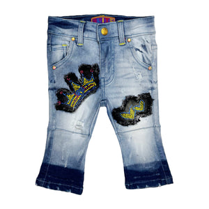 Double Heart Infant Girls Jeans Light Wash