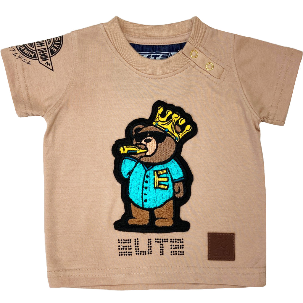 Soda Bear Premium Infant Boys T-Shirt Khaki