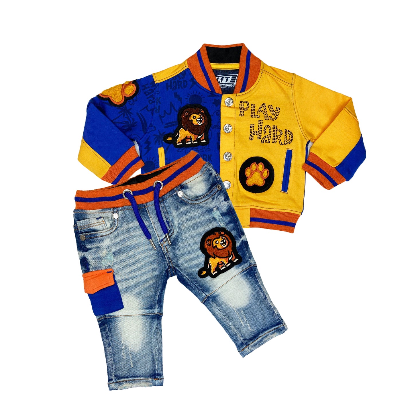 Sleep Hard Infant Boys Jeans Baby Orange