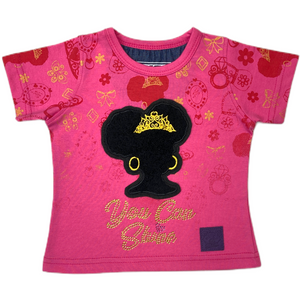 Tiara Premium Infant Girls Stone Tee Pink