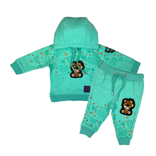 Queen Premium Infants Girls Jogger Set Teal