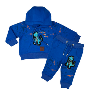 Dino Infant Boys Premium Jogger Set Blue