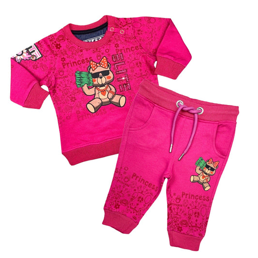 Money Premium Infants Girls Jogger Set Pink