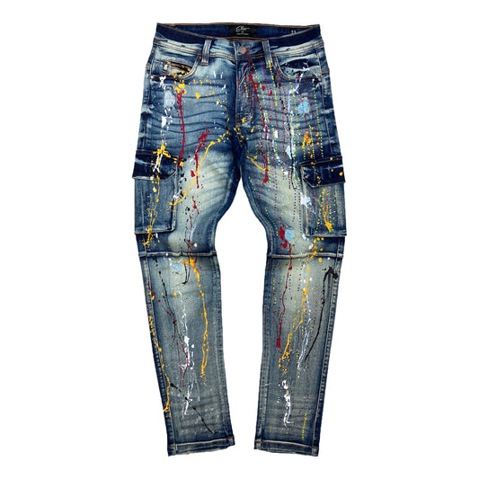 Fire Stone Men's Premium Cargo Jeans - Elite Premium Denim