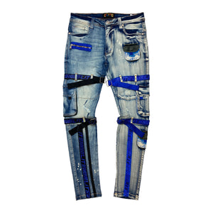 Hyper Royal Men's Premium Cargo Jeans - Elite Premium Denim