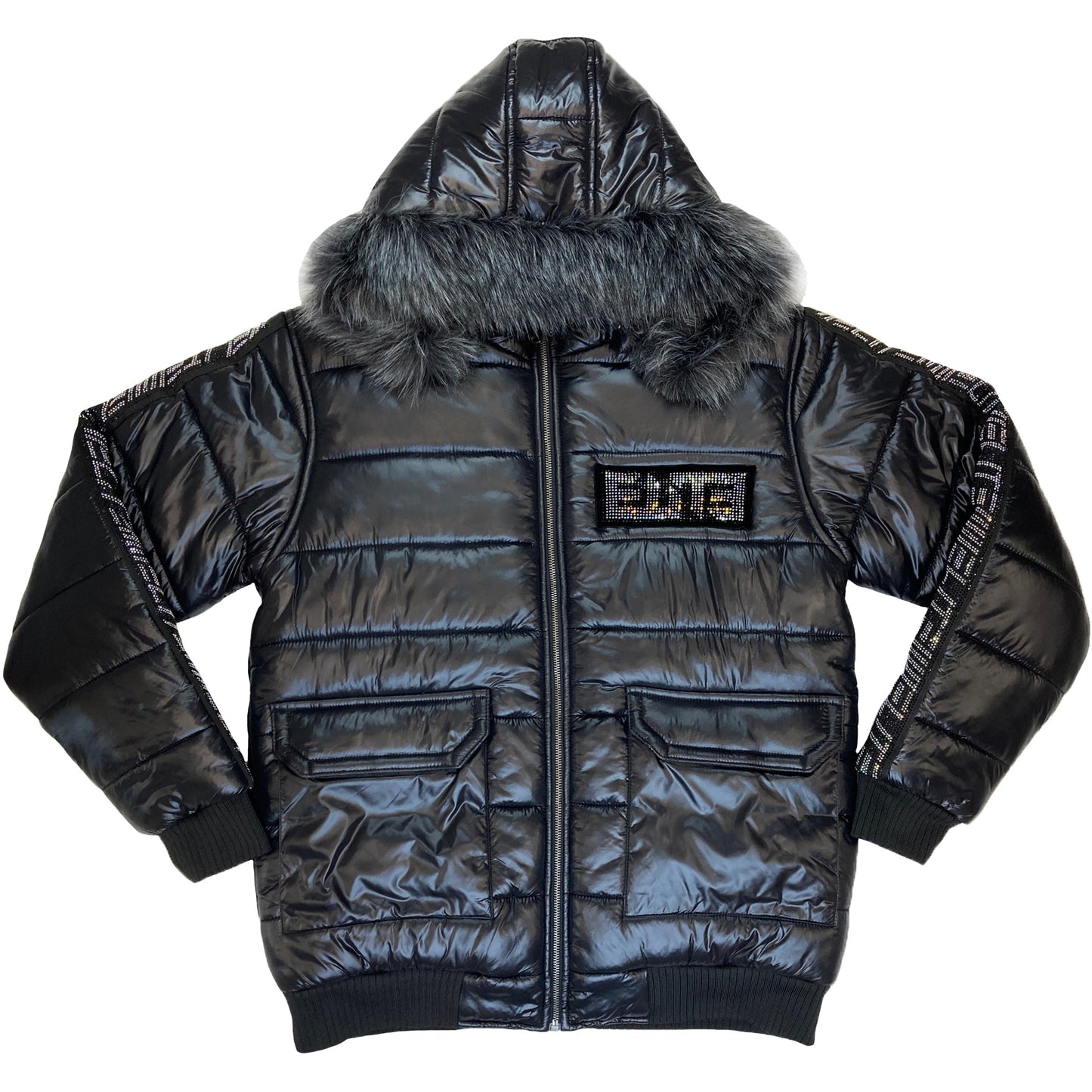 Premium Stone Mens Puffer Jacket Black