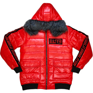 Premium Stone Mens Puffer Jacket Red