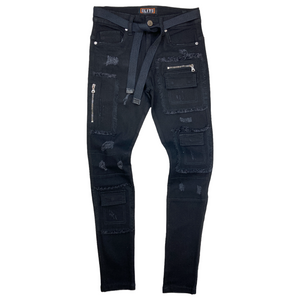 Four Pocket Premium Men's Skinny Jeans Jet Black