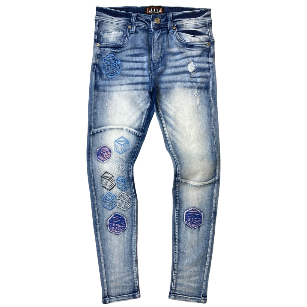 Geometry Premium Men's Skinny Jeans Blue