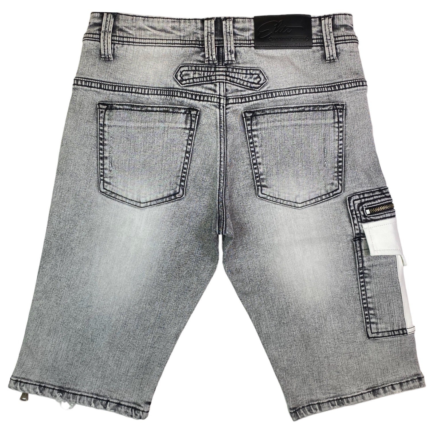 Grey Acid Premium Men's Denim Shorts