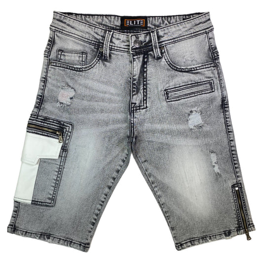 Grey Acid Premium Men's Denim Shorts