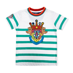 Teal Stripe Crown Kids Shirt - Elite Premium Denim