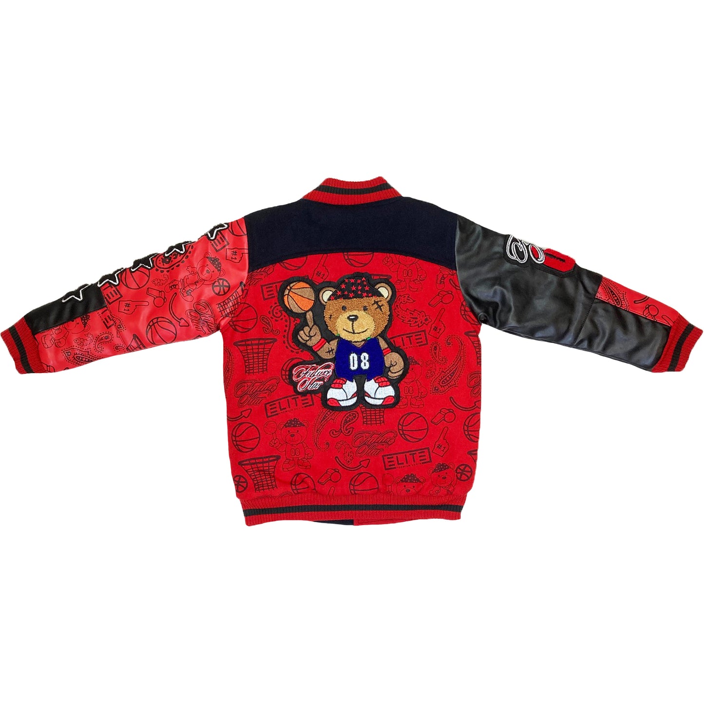 Premium Kids Varsity Jacket Red