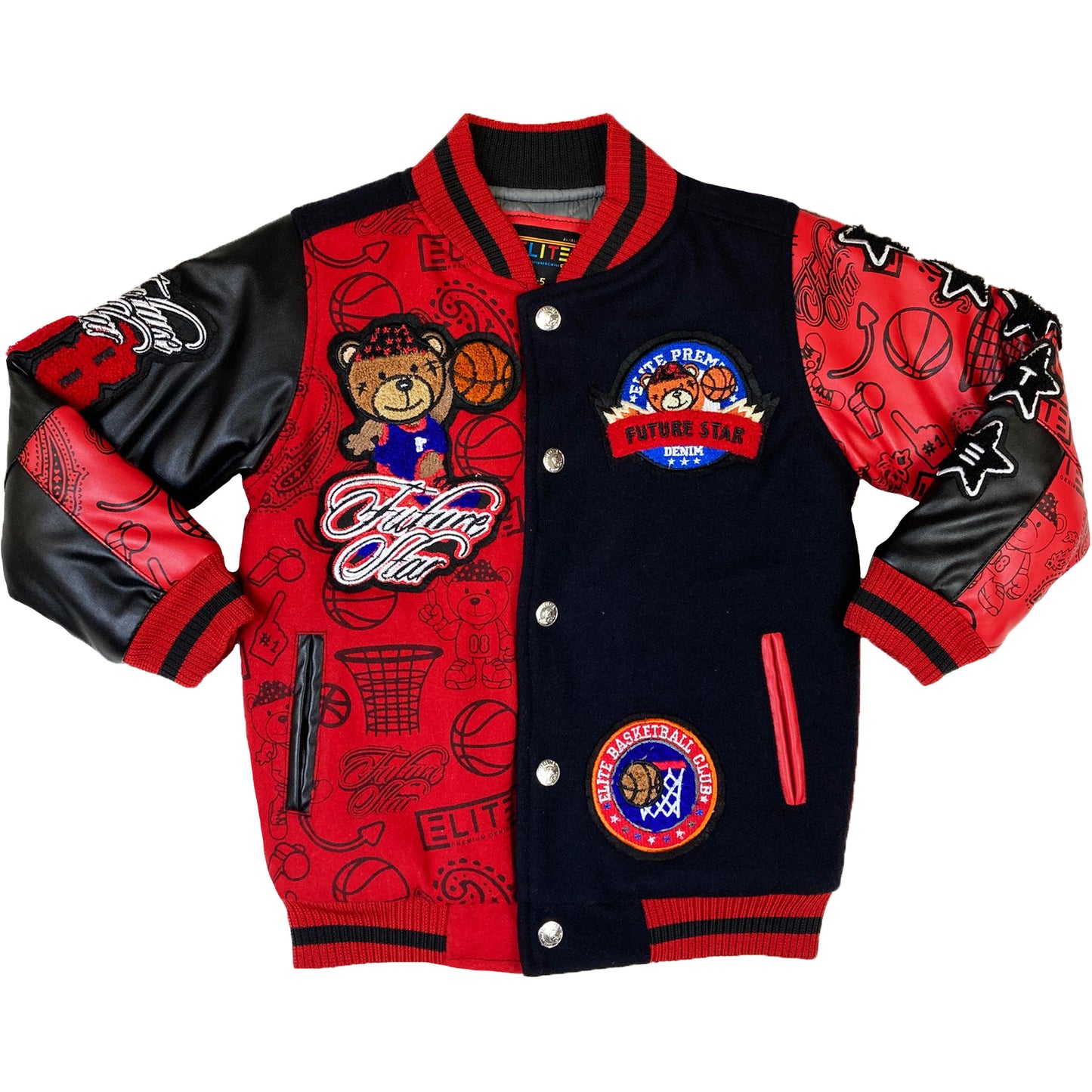 Premium Kids Varsity Jacket Red