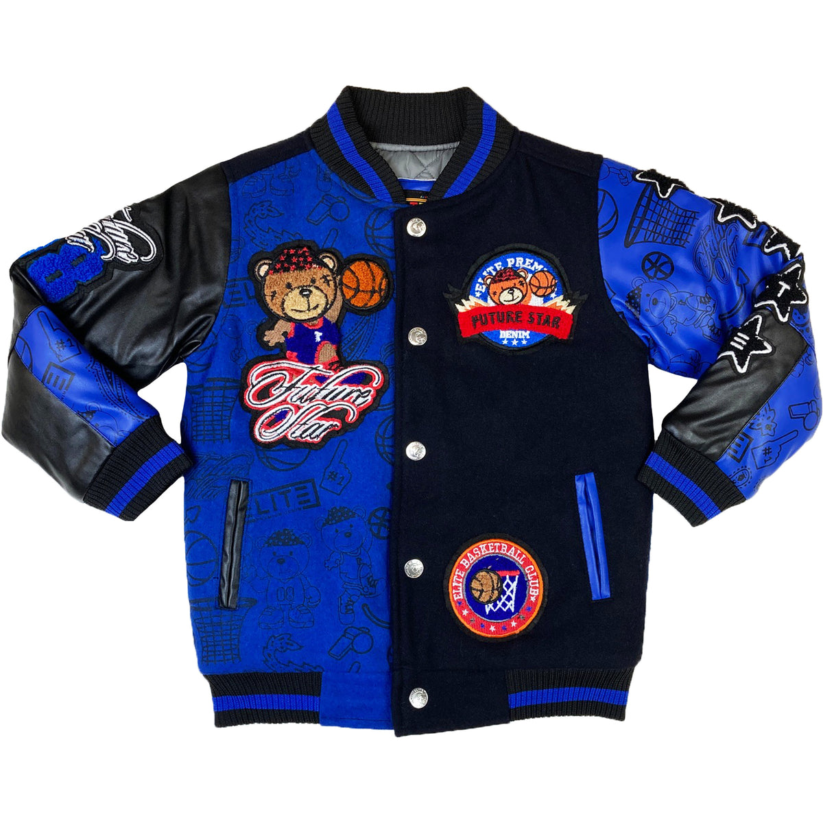 Premium Kids Varsity Jacket Royal Blue Premium Designer Clothing