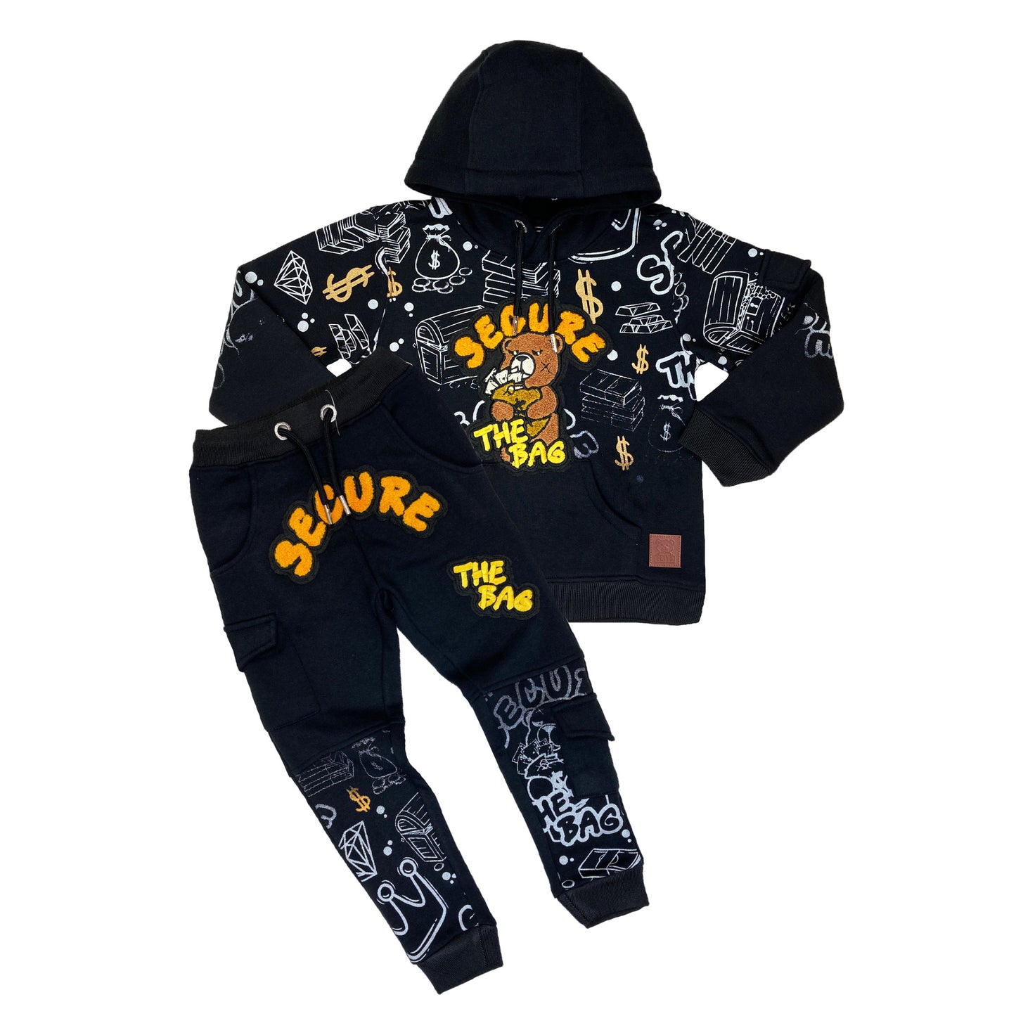 Secure Black Premium Kids Jogger Set