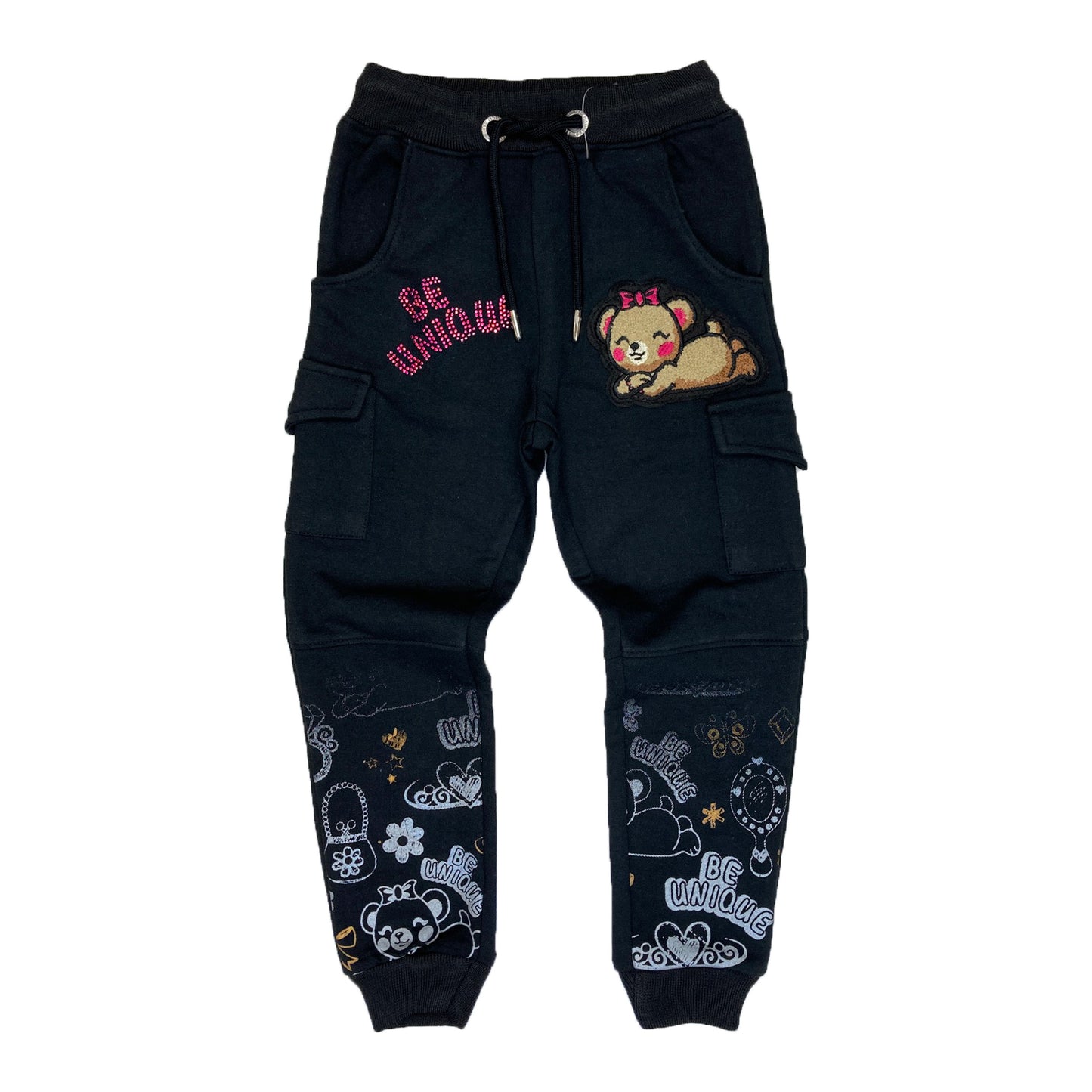 Be Unique Premium Girls Jogger Set Black