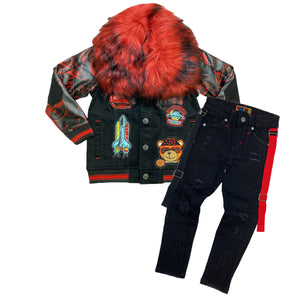 Red Rocket Kids Premium Denim Jacket Set