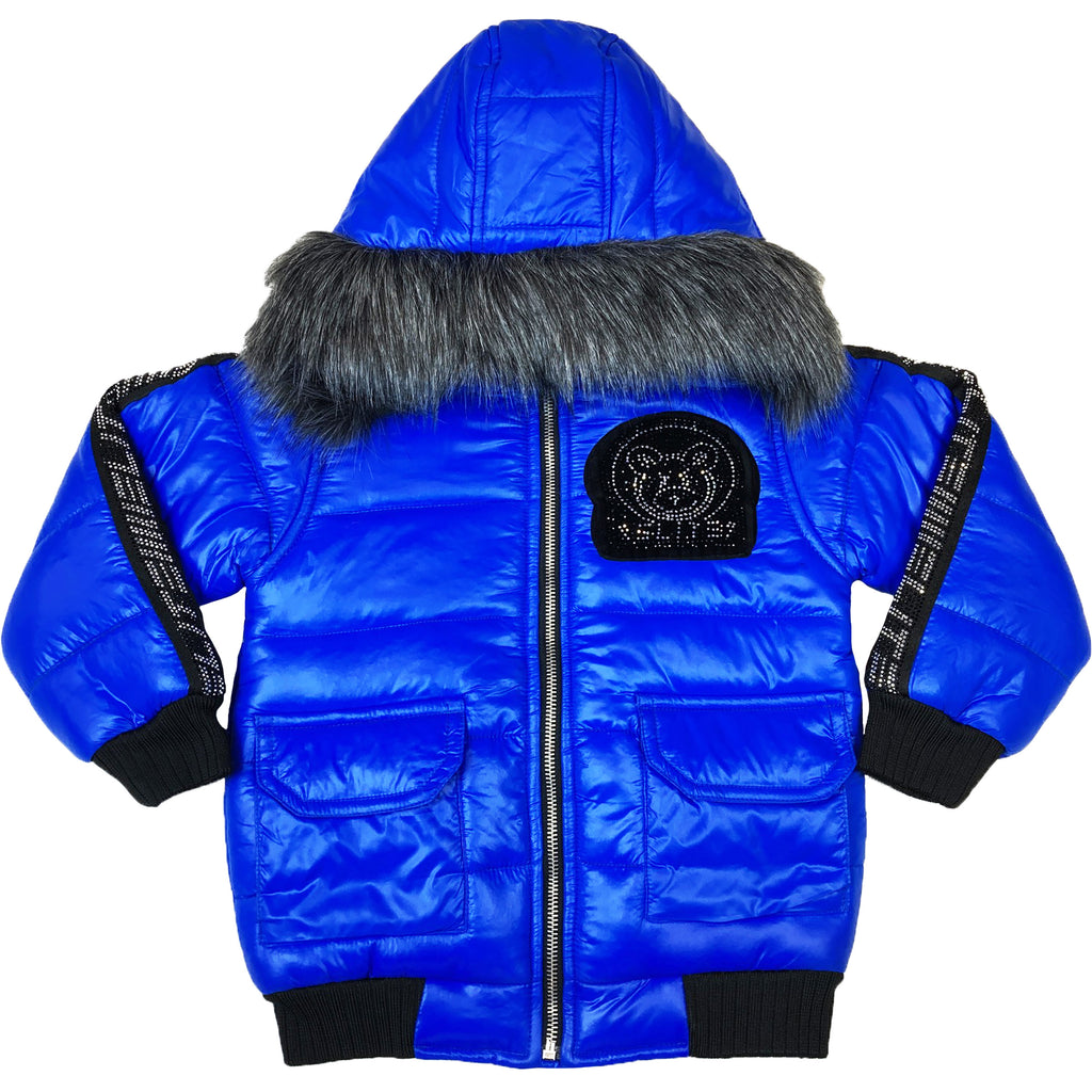 Premium Stone Kids Puffer Jacket Blue