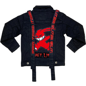 Fast Life Black Kids Premium Denim Jacket Set