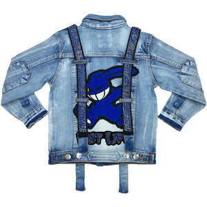 Fast Life Blue Kids Premium Denim Jacket Set