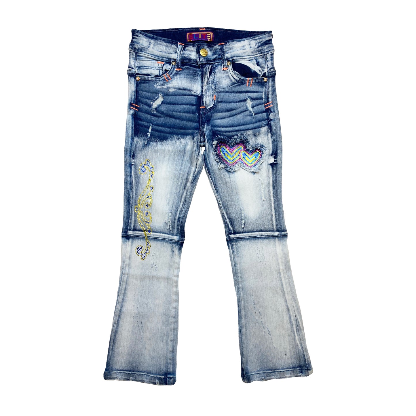 Double Heart Premium Girls Jeans Light