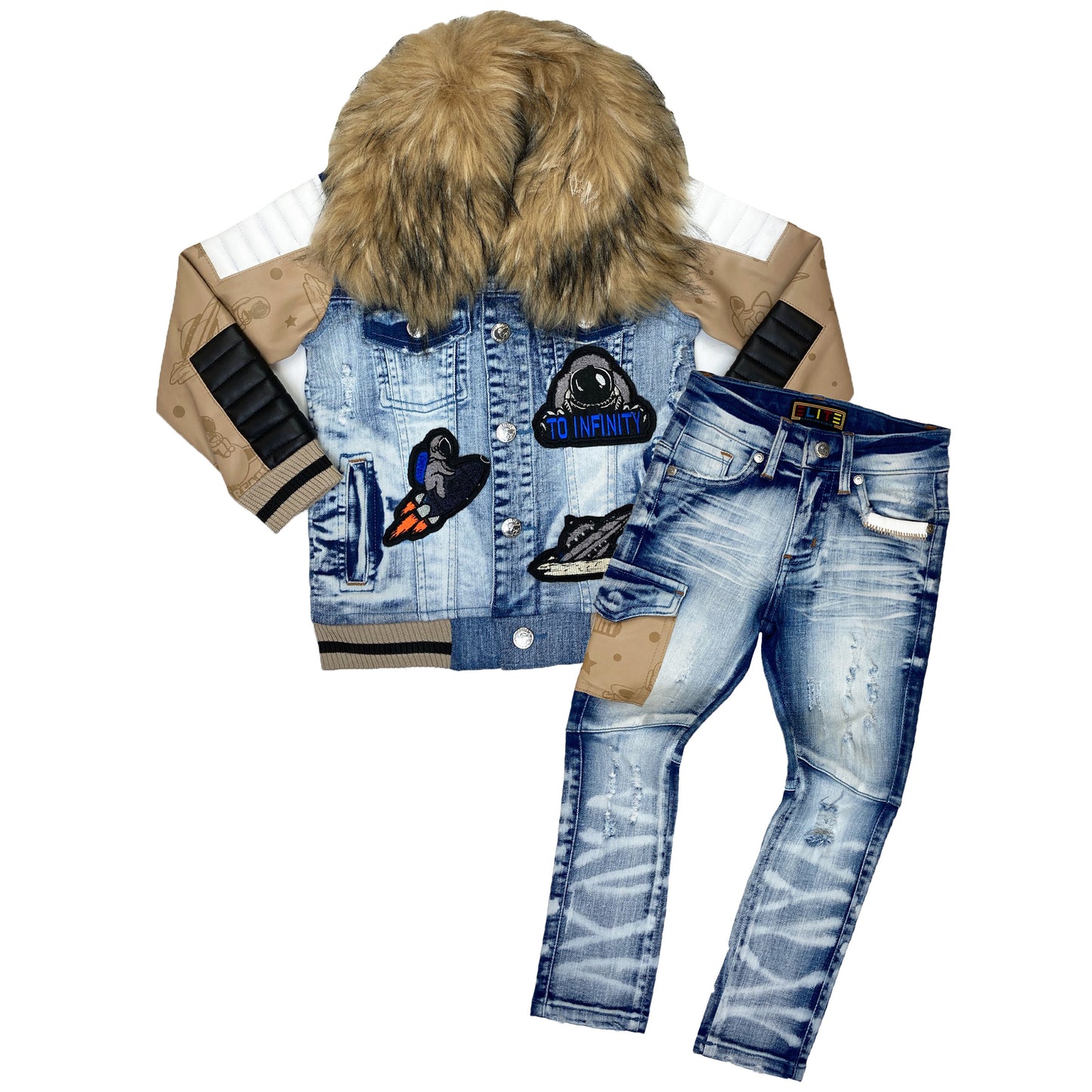 Crater Kids Premium Denim Jacket Set