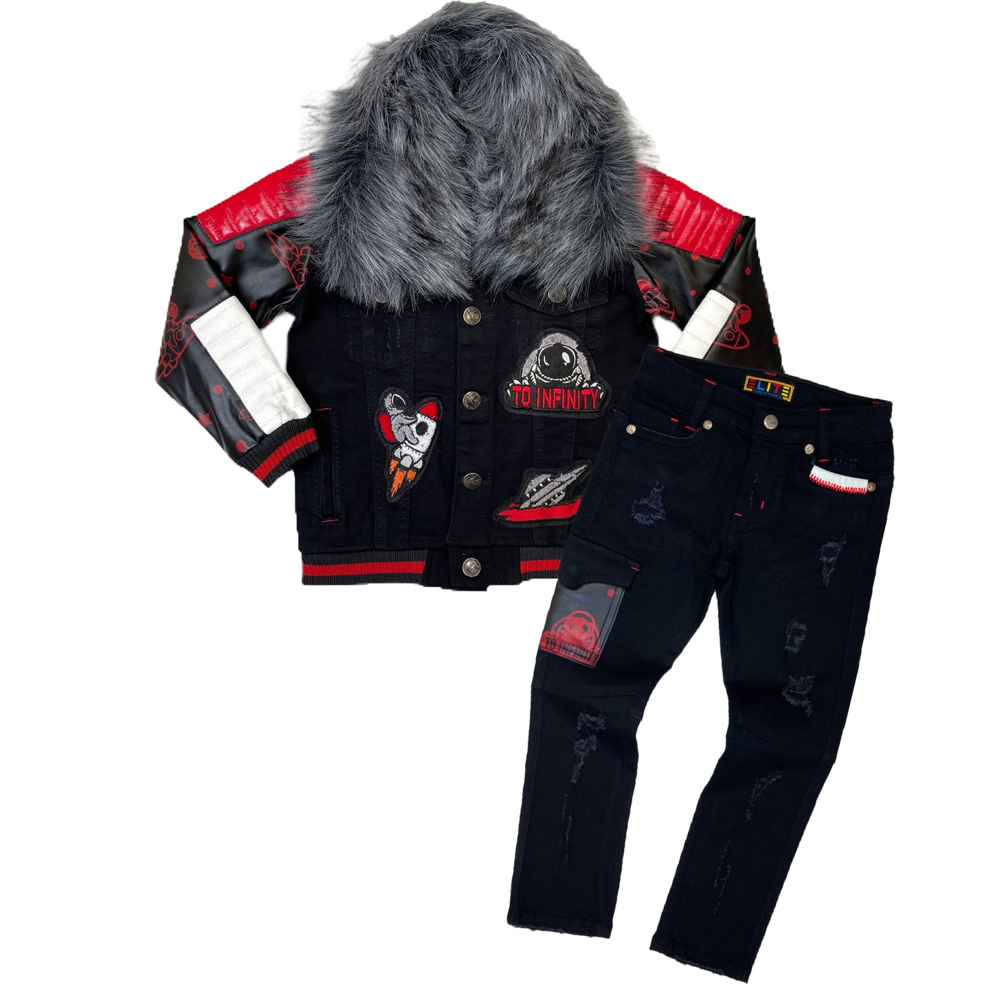 Laser Kids Premium Denim Jacket Set