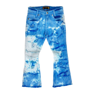 Tie-Dye Blue Premium Kids Flare Jeans