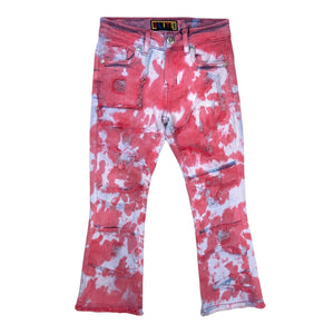 Tie-Dye Red Premium Kids Flare Jeans