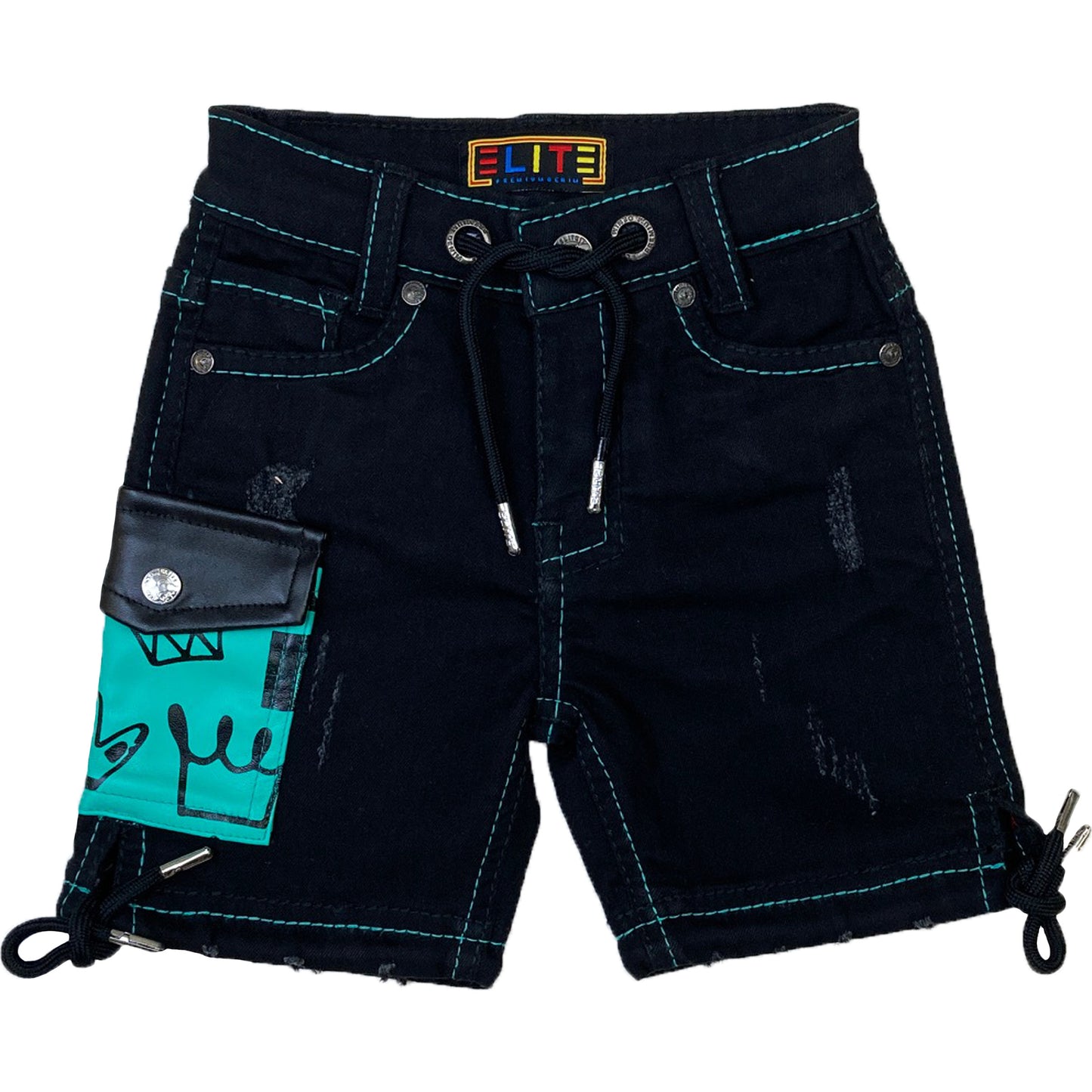 RICH Premium Kids Denim Shorts Teal