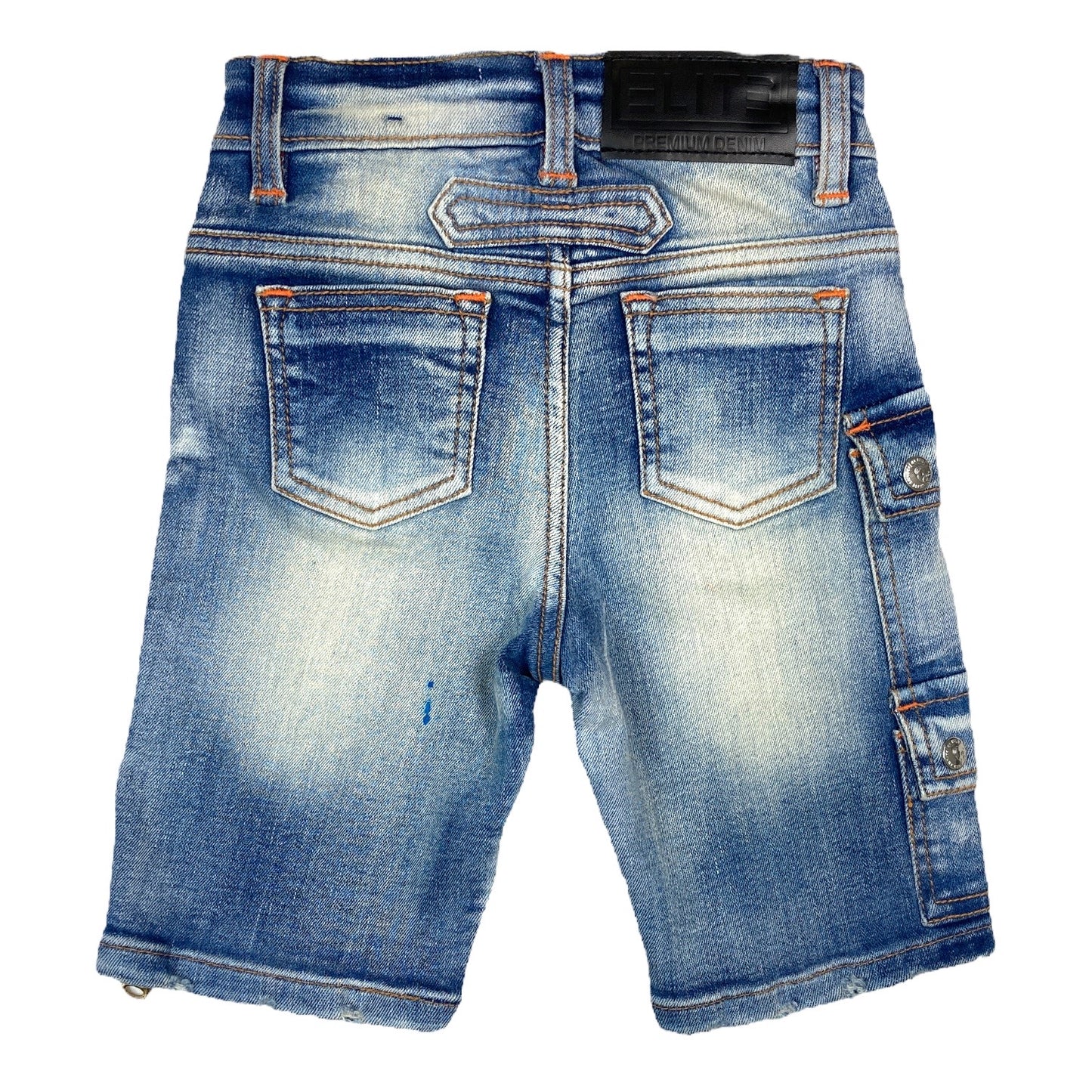 Break Time Premium Kids Denim Shorts Orange