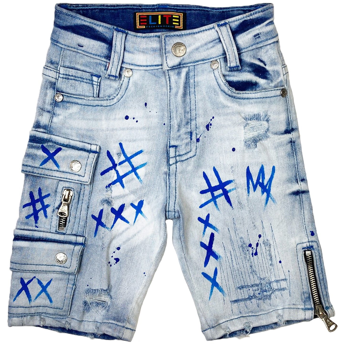 Break Time Premium Kids Denim Shorts Blue