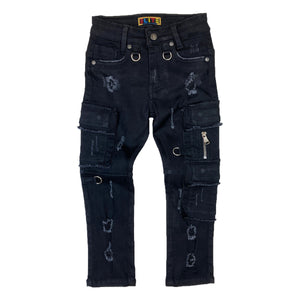 Double Pocket Premium Kids Jeans Black