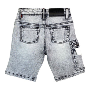 Grey Acid Premium Kids Denim Shorts