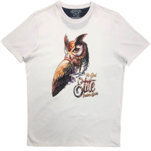 Exclusive Owl White Tee - Elite Premium Denim