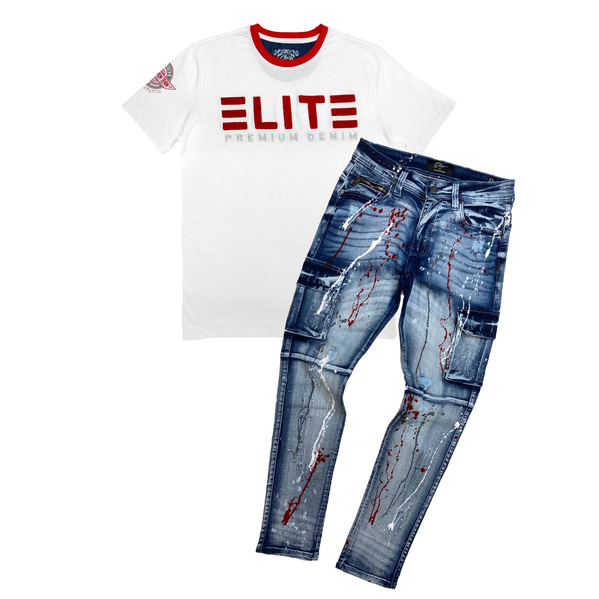 Flint Men's Premium Patch T-shirt - Elite Premium Denim