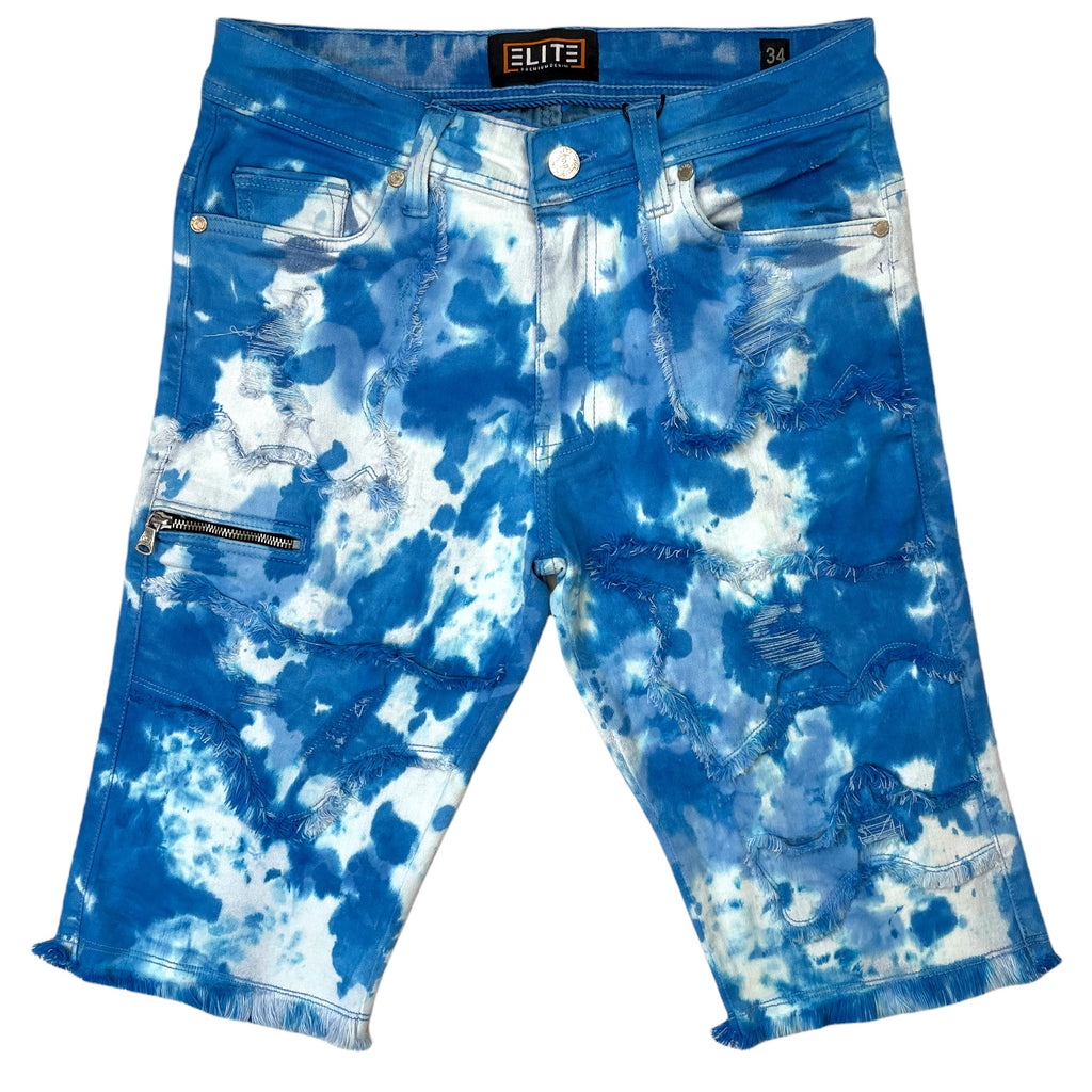 Fly-Dye Premium Men's Denim Shorts Blue