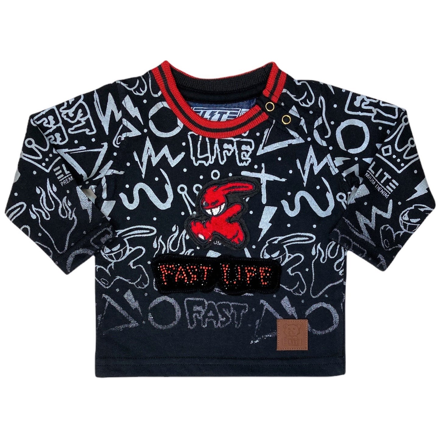 Fast Life Black Infant Boys Tee