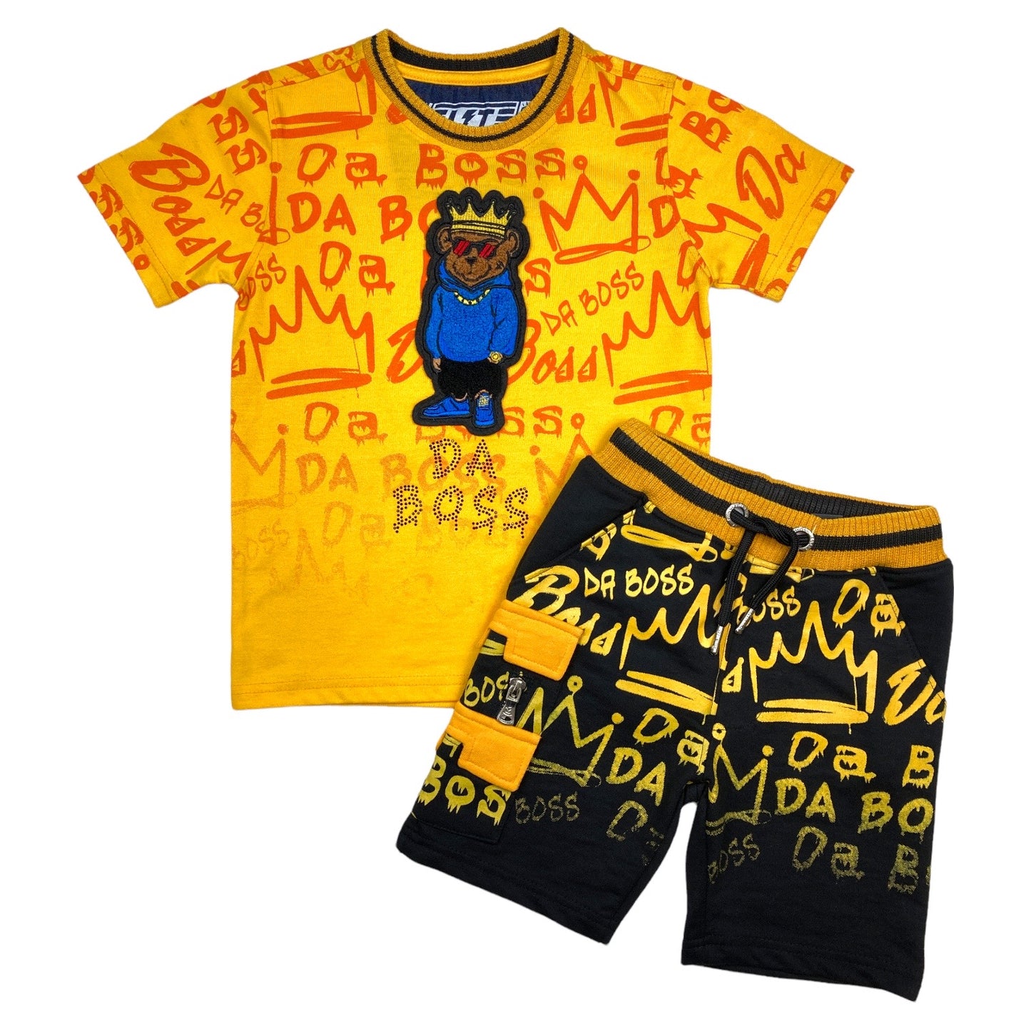 Boss Premium Kids Knit Shorts Yellow